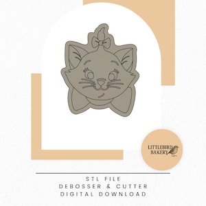 Cute cat face - STL cookie cutter and stamp