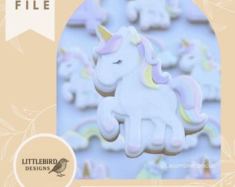 Unicornio - Cortador de galletas y sello STL