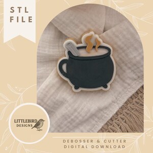 Cauldron mug - STL cookie cutter and stamp
