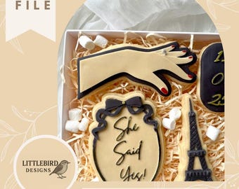 Extended hand with ring - STL Cookie cutter and stamp
