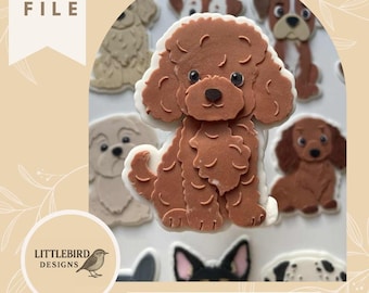 Caniche - Cortador de galletas STL y sello