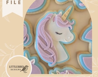 Unicorn Head - STL cookie cutter and stamp