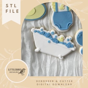 Bath with duck - STL cookie cutter & Stamp
