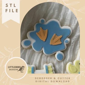 Duck feet in puddle - STL cookie cutter & Stamp