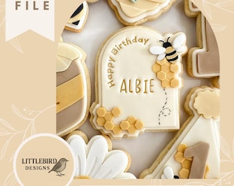 Bee and Honeycomb arch - STL cookie cutter and stamp