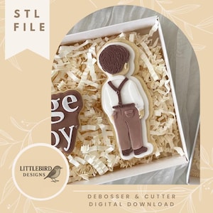 Niño con aparatos ortopédicos - Cortador de galletas y sello STL