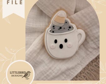 Ghost mug - STL cookie cutter and stamp