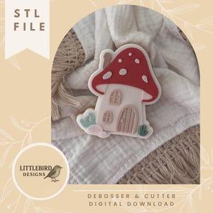 Toadstool house - STL cookie cutter and stamp