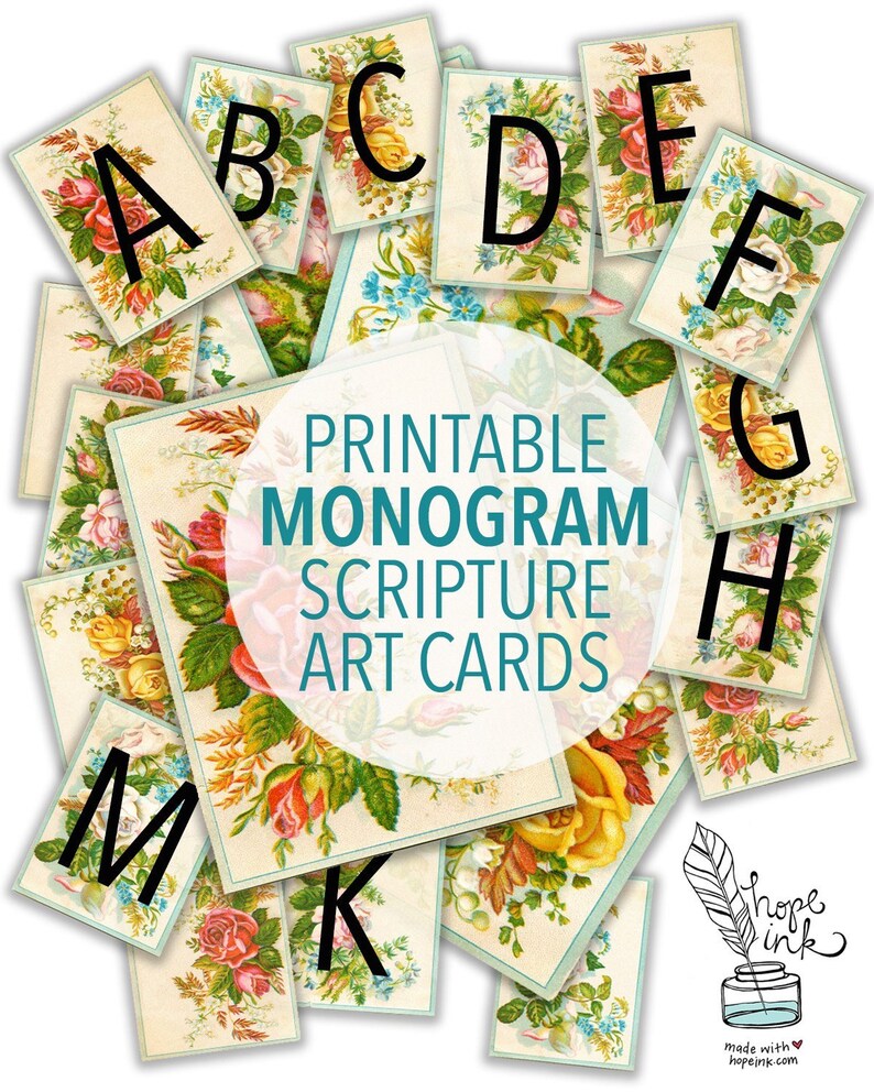 scripture monogram abc cards printable a z bible verses etsy