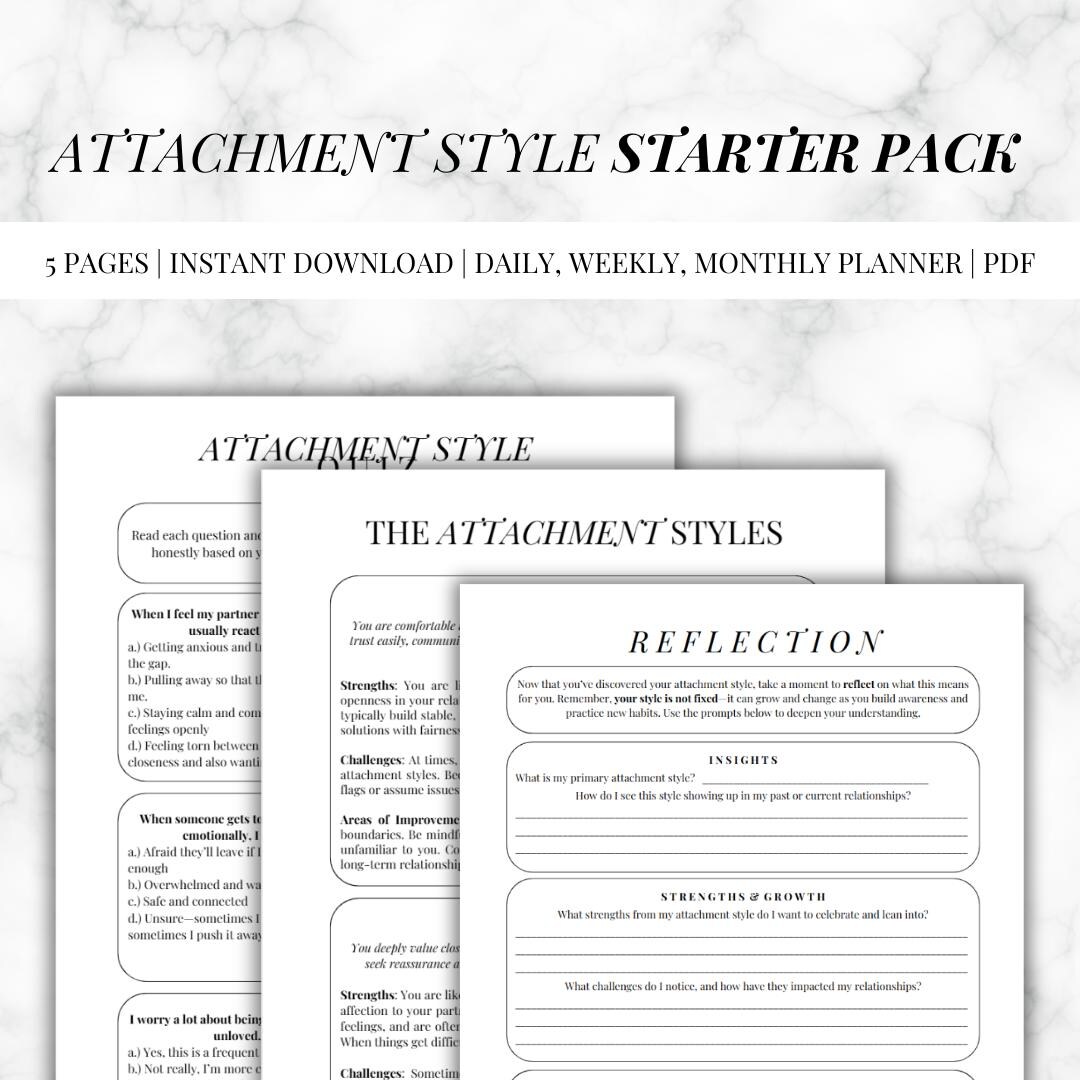 Attachment Style Starter Pack | 5-page Downloadable PDF With ...