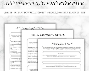 Pakiet startowy dotyczący stylu przywiązania | 5-stronicowy plik PDF do pobrania z kompleksowym quizem, informacjami i arkuszem ćwiczeń do refleksji