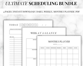Paquete de planificador definitivo: paquete de planificador diario, semanal y mensual para organizar tu vida