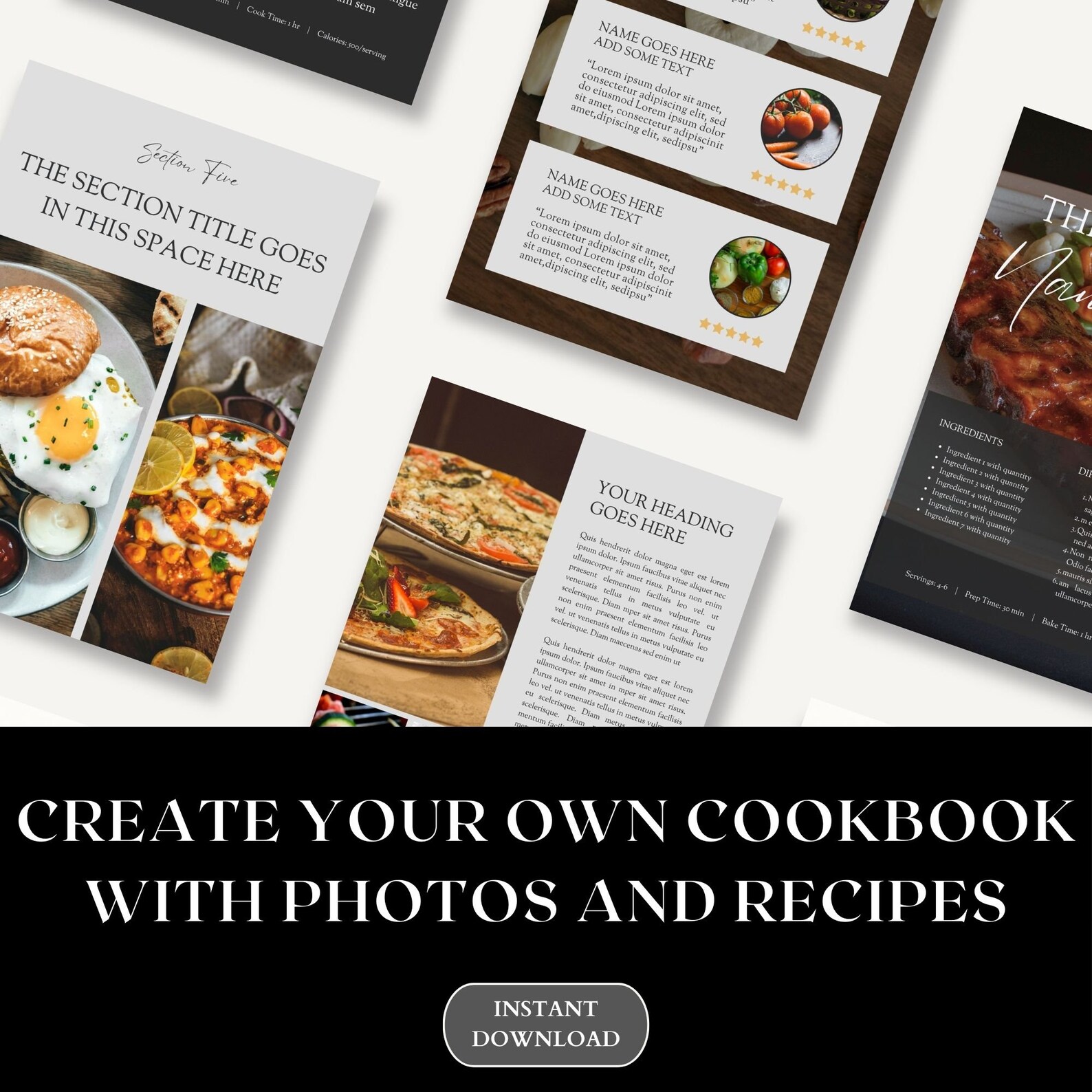 Editable Cookbook Canva Template, Customizable Recipe Templates for ... Editable Cookbook Canva Template, Customizable Recipe Templates for ...