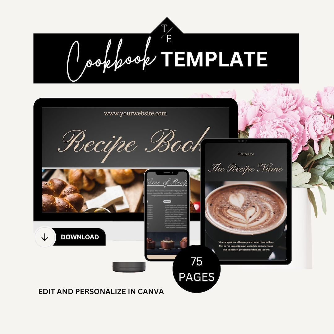 Create Your Own Cookbook Canva Template, Custom Recipe Book Template ...
