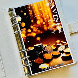 A6 Laminated Savings Challenge Dashboard for Cash Budget Binder, Dashboard For Cash Stuffing Method, Budgeting Tools, Gift For Her