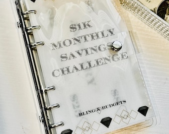 1K Monthly Savings Challenge Binder, Matte Vellum Cash Budgeting Envelopes, Cash Stuffing A6 Binder, 2.5K, 5K, 10K Monthly Savings Challenge
