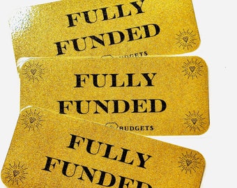 Fully Funded Prop Money Cash Budgeting Place Holders 3 pack, Glitter Bling Cash Envelope Fully Funded