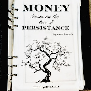 A5 Matte Vellum Cash Binder Dashboard, Motivational Cash Budgeting Laminated Binder Dashboard, Money Management Tools, Cash Stuffing Method