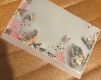 A5 Pink and Gold Enchanted Butterfly Envelope