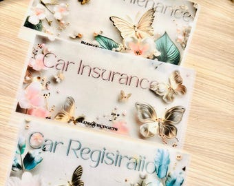 Matte Vellum Custom Cash Envelopes, Enchanted Butterfly Envelopes for Cash Stuffing System