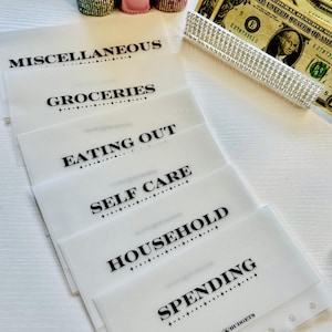 Matte Vellum Laminated Cash Envelope Starter Bundle.  Luxe Aesthetic Custom A6 Cash Stuffing Budget Binder Envelopes, Cash Budgeting System