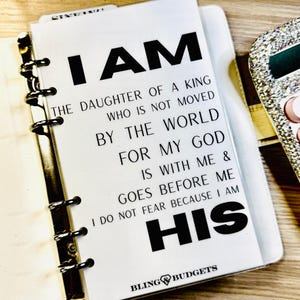 Matte Vellum or Glossy Cardstock A6 A5 Cash Binder Dashboard, Christian Bible Quote Cash Budgeting Laminated Binder Dashboard, Cash Stuffing