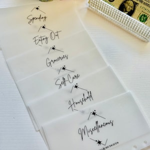 Matte Vellum Laminated Cash Envelope Starter Bundle.  Luxe Aesthetic Custom A6 Cash Stuffing Budget Binder Envelopes, Cash Budgeting System