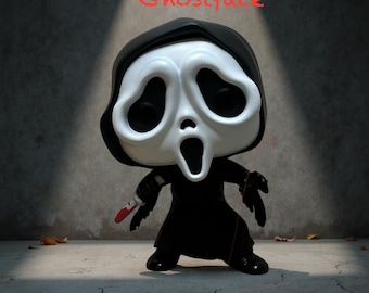 Figura de Ghostface Scream, coleccionable de película de terror (10 cm)