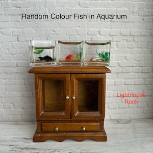 Miniature Dollhouse Aquarium Mini Fish Tank Random Fish colour sent