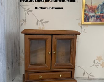 1:12 Dollhouse Bookcase walnut colour wood
