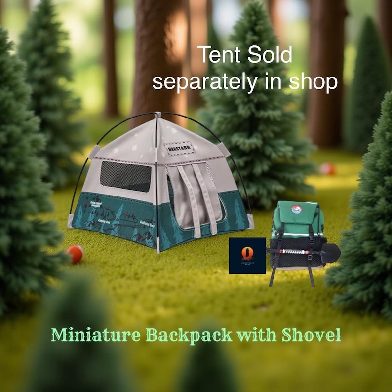 Miniature Green Colour Backpack With Shovel - Etsy