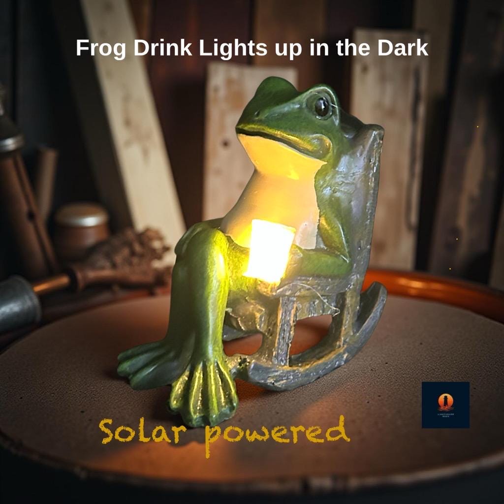 Resin Solar Frogs Window Ornaments Solar Gnome Ornamt Ceramic Miniature ...