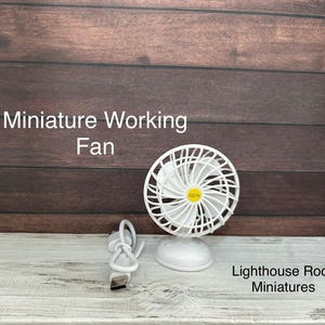 1:12 Dollhouse working fan white colour