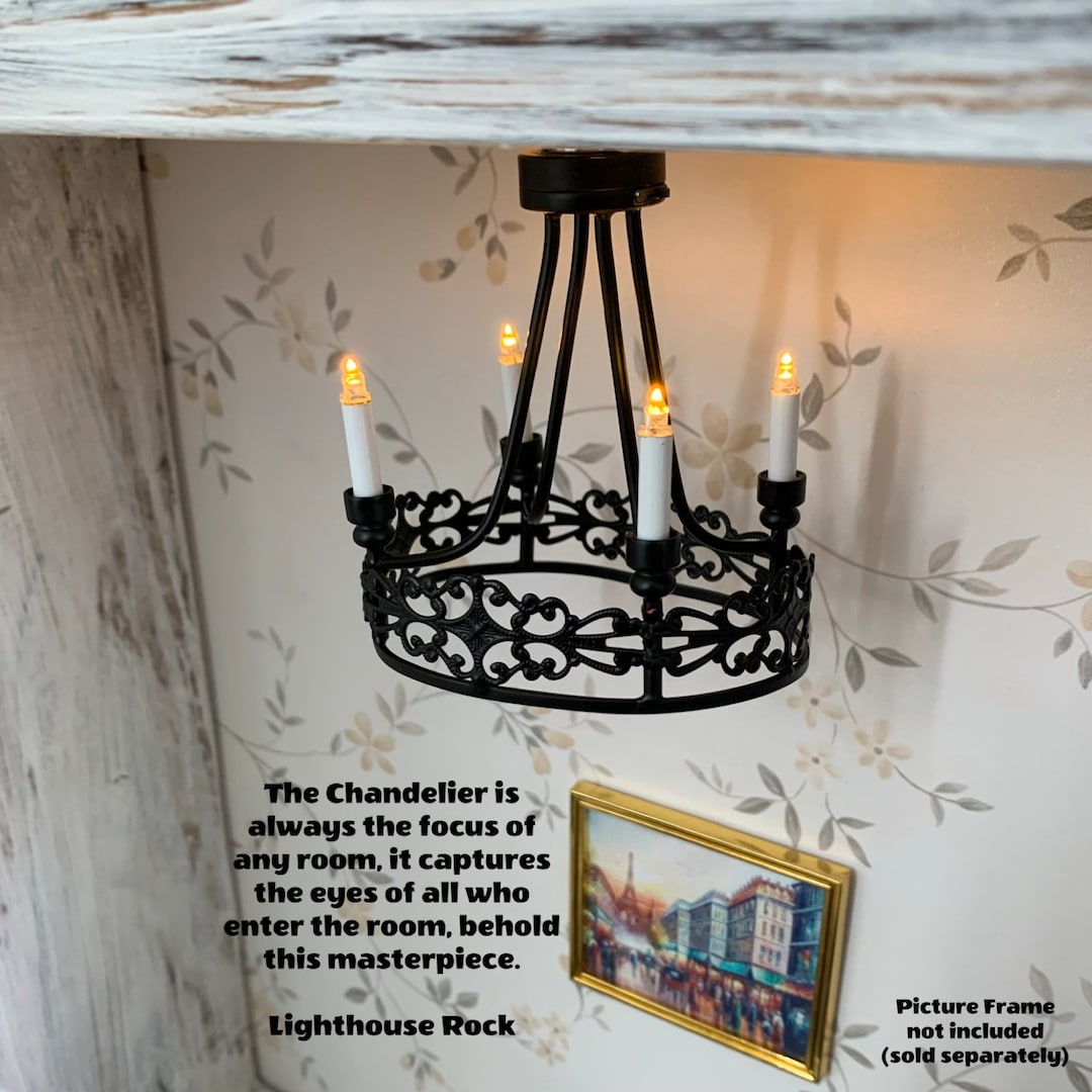 Dollhouse Chandelier: Gothic Miniature LED Ceiling Light (1/12 Scale ...