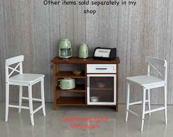 1:6 Scale  wooden Bar chairs Miniature Kitchen counter  wooden chairs dollhouse