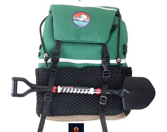 Miniature Green Colour  Backpack with Shovel