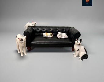 Miniature Cat Figurines Dollhouse Decor
