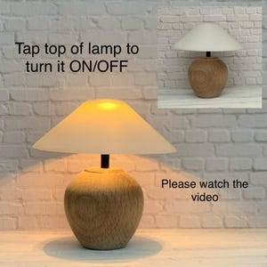 Dollhouse Desk Lamp with Tap ON/OFF switch battery operated rechargeable  USB wire included easy to use miniature Lamp upgraded technology