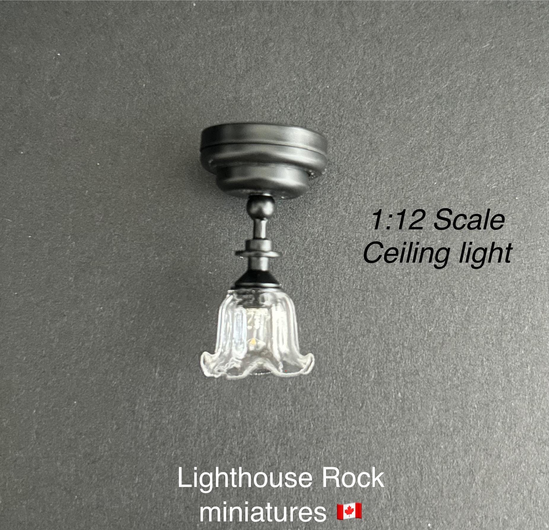 Mini Model Lighting Dollhouse Ceiling Lamp Mini LED Ceiling Light Miniature Battery ...