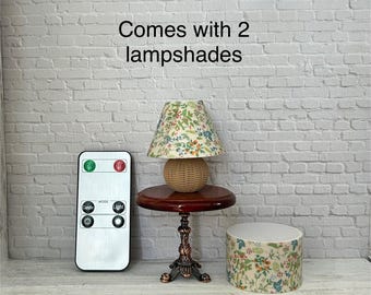 Dollhouse Remote controlled Lamp, comes with 2 different lampshades,rechargeable