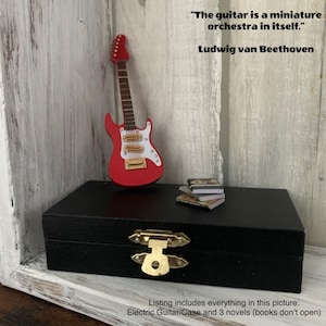 Dollhouse Guitar gift Dollhouse Decor Gift music lover Dollhouse Accesssory miniature furniture doll music instruments electric guitar 1:12