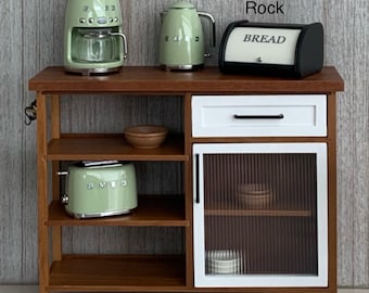 1:6 Dollhouse Smeg Kitchenware Set Miniature Coffee Maker Toaster Kettle set of 3  green