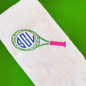 Tennis towel. Monogrammed. Super stylish snd preppy for your bag. Makes a great gift!