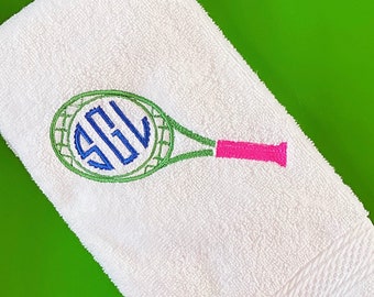 Tennis towel. Monogrammed. Super stylish snd preppy for your bag. Makes a great gift!