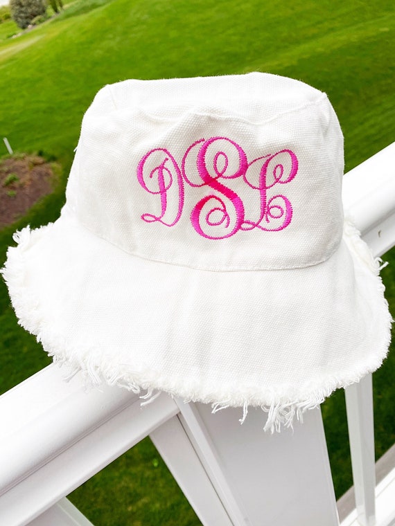 White Ladies Monogrammed Bucket Hat 