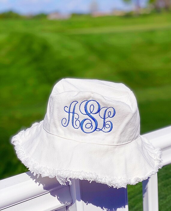 White Ladies Monogrammed Bucket Hat 