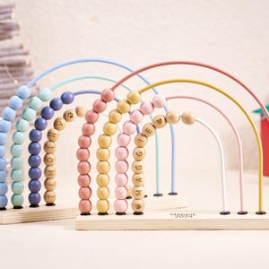 Personalized Rainbow Abacus,Wooden Baby Abacus,Wooden Nursery, Montessori,Counting Tool,Baby Shower Gift,1st Birthday Gift,Christmas gifts
