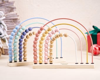 Personalized Rainbow Abacus,Wooden Baby Abacus,Wooden Nursery, Montessori,Counting Tool,Baby Shower Gift,1st Birthday Gift,Christmas gifts