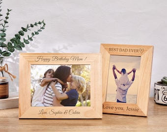 Marco de fotos personalizado, marco de fotos personalizado, marco de fotos grabado, marco de fotos de pareja, marco de fotos familiar, decoración del hogar para cualquier ocasión.