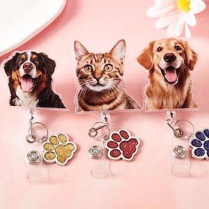 Custom Badge Reel Funny, Dog Badge Reel, Cat Badge Reel, Nurse Badge Reel, Christmas Badge Reel, Retractable Badge Holder, ID Badge Buddy